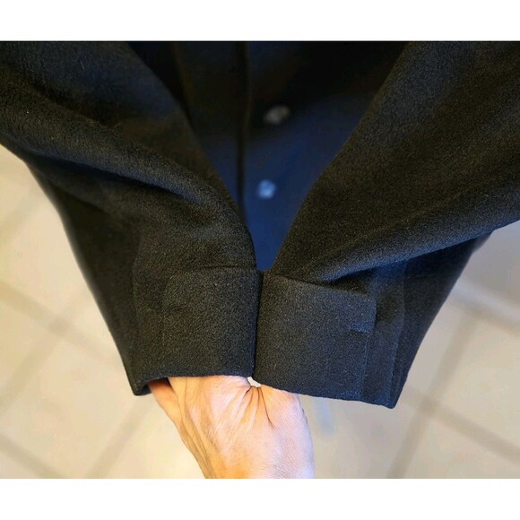Vintage 80s 90s Cashmere Overcoat Monte Cristo Mens XL USA Black Long Trench Mob - Picture 4 of 12